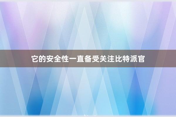 它的安全性一直备受关注比特派官