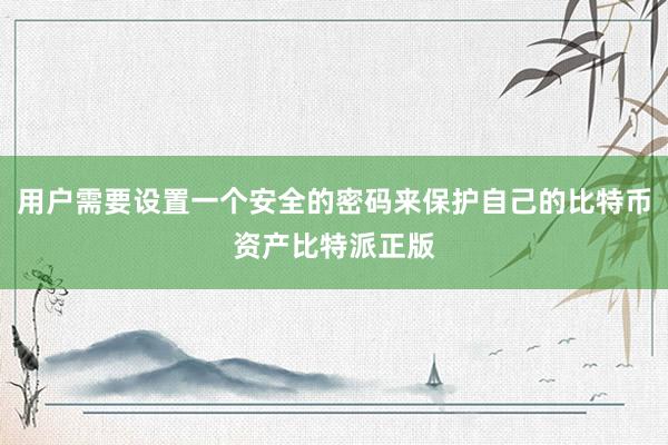 用户需要设置一个安全的密码来保护自己的比特币资产比特派正版