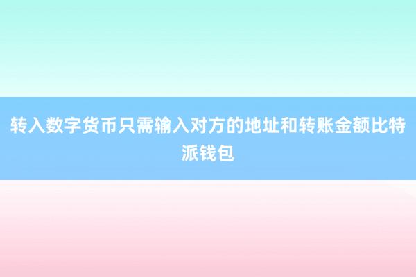 转入数字货币只需输入对方的地址和转账金额比特派钱包