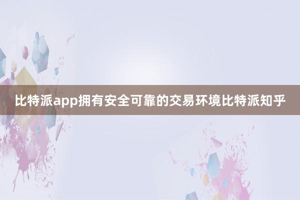 比特派app拥有安全可靠的交易环境比特派知乎