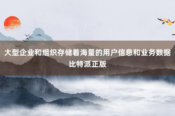 大型企业和组织存储着海量的用户信息和业务数据比特派正版