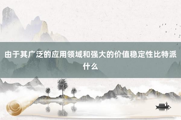 由于其广泛的应用领域和强大的价值稳定性比特派什么