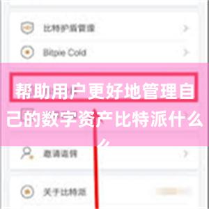 帮助用户更好地管理自己的数字资产比特派什么